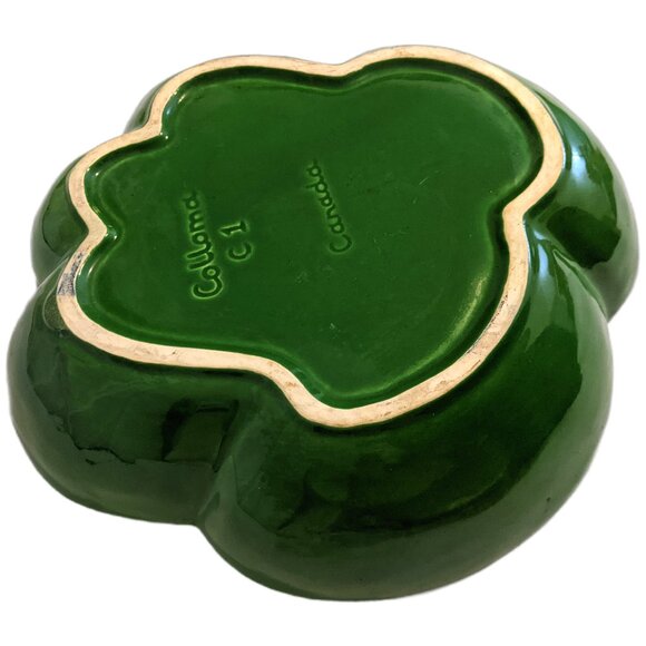 Vintage Colloma Made in Canada Signed Green Bowl Pottery Decor Serving 11 inch - Picture 7 of 7